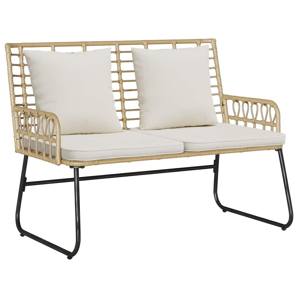 Garten Essgruppe 3 pcs Braun und Creme Poly-Rattan