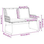 Garten Essgruppe 3 pcs Braun und Creme Poly-Rattan