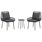 Garten Essgruppe 3 pcs Schwarz und Anthrazit Poly-Rattan