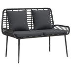 Gartenbank Schwarz und Anthrazit Poly-Rattan