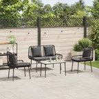 Garten Essgruppe 3 pcs Schwarz und Anthrazit Poly-Rattan