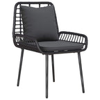 Garten Essgruppe 3 pcs Schwarz und Anthrazit Poly-Rattan