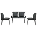 Garten Essgruppe 3 pcs Schwarz und Anthrazit Poly-Rattan