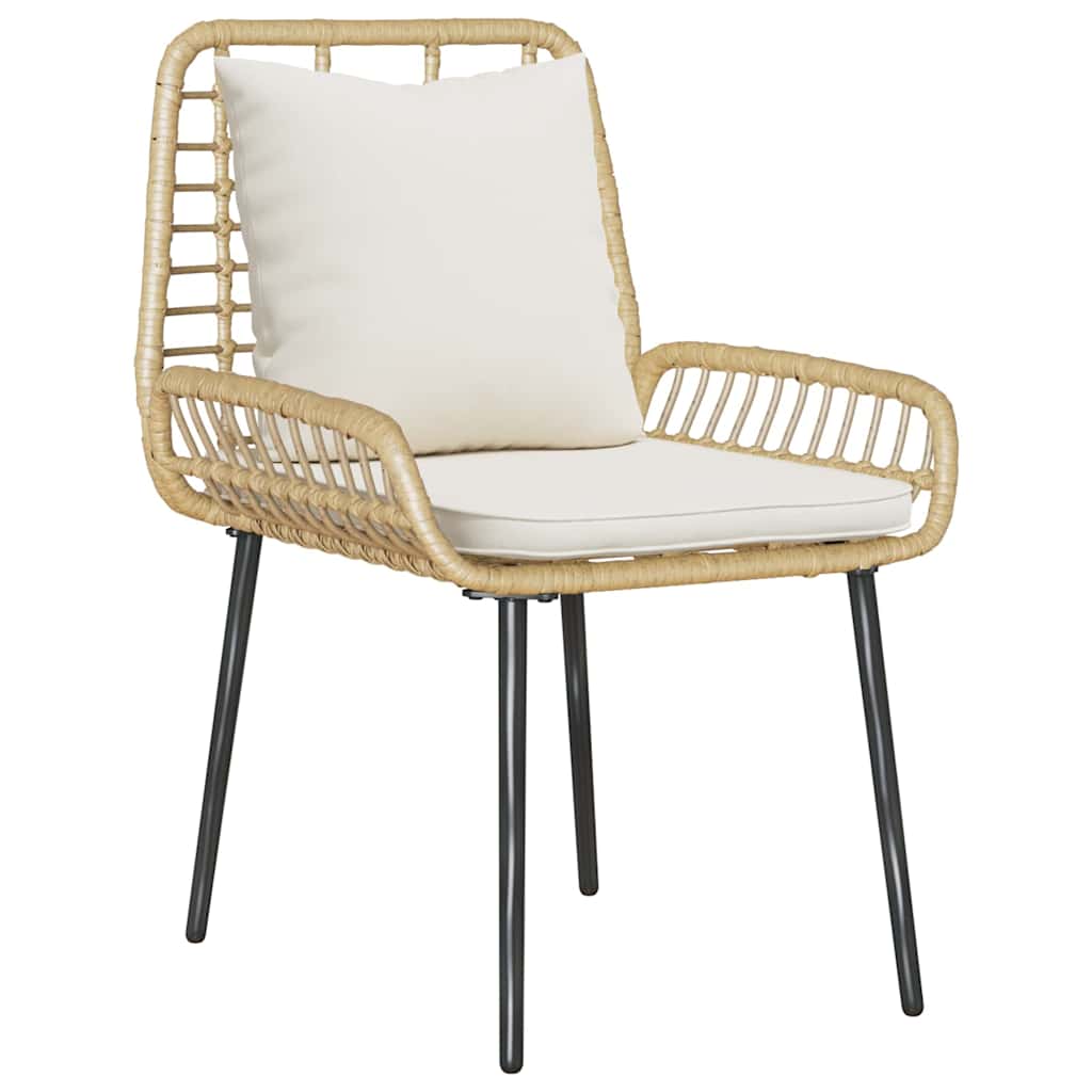 Garten Essgruppe 3 pcs Braun und Creme Poly-Rattan