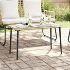 Gartentisch Natur 80 x 40 x 45 cm Poly-Rattan