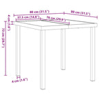 Gartentisch Schwarz 80 x 80 x 73 cm Metall