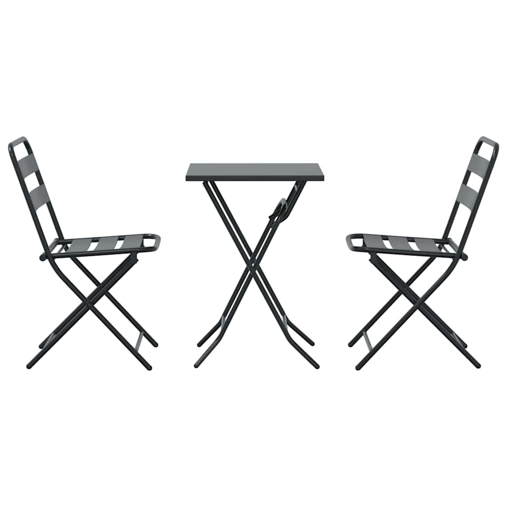 Garten Bistro Set 3 pcs Anthrazit Stahl