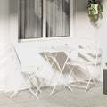 Garten Bistro Set 3 pcs Weiß Stahl