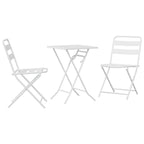Garten Bistro Set 3 pcs Weiß Stahl