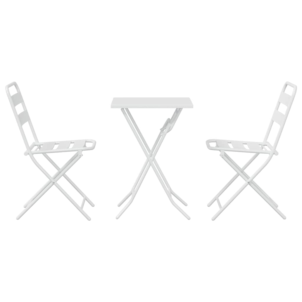 Garten Bistro Set 3 pcs Weiß Stahl