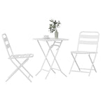 Garten Bistro Set 3 pcs Weiß Stahl