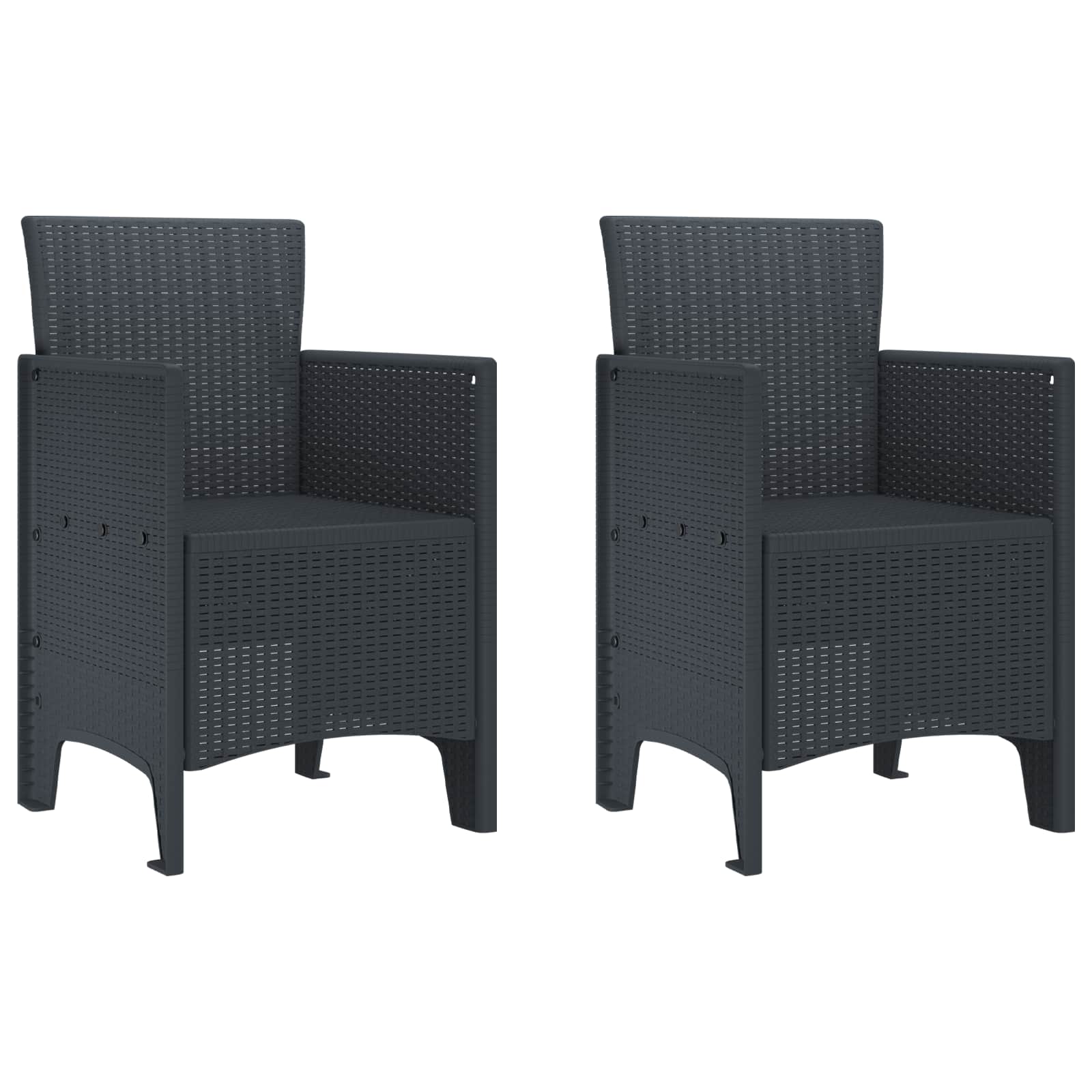 Gartenstuhl 2 pcs Anthrazit 53 x 49 x 85 cm Polypropylen