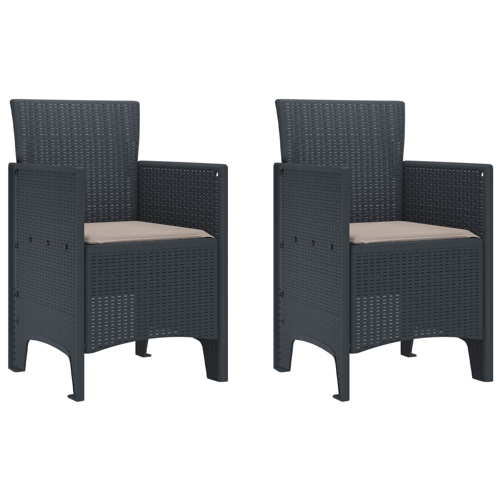 Gartenstuhl 2 pcs Anthrazit 53 x 49 x 85 cm Polypropylen