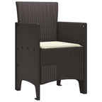 Gartenstuhl mit Kissen 2 pcs Braun 53 x 49 x 85 cm Polypropylen