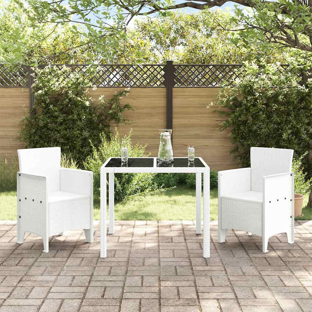 Gartenstuhl mit Kissen 2 pcs Weiß 53 x 49 x 85 cm Polypropylen