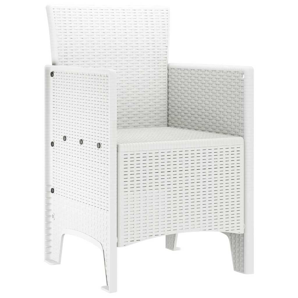 Gartenstuhl mit Kissen 2 pcs Weiß 53 x 49 x 85 cm Polypropylen