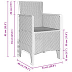 Gartenstuhl mit Kissen 2 pcs Weiß 53 x 49 x 85 cm Polypropylen