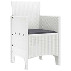 Gartenstuhl mit Kissen 2 pcs Weiß 53 x 49 x 85 cm Polypropylen