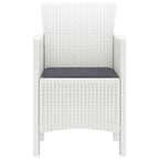 Gartenstuhl mit Kissen 2 pcs Weiß 53 x 49 x 85 cm Polypropylen