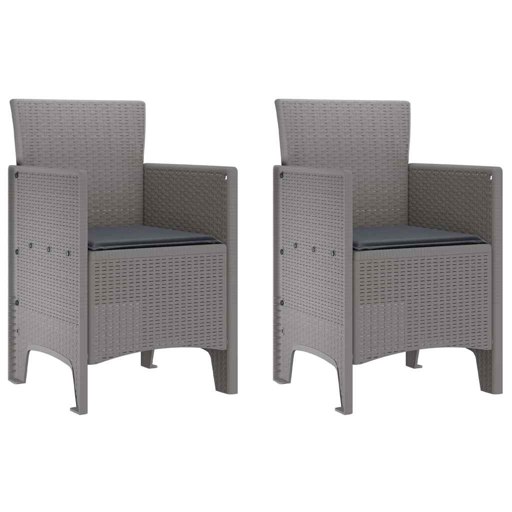 Gartenstuhl 2 pcs Hellgrau 53 x 49 x 85 cm Polypropylen