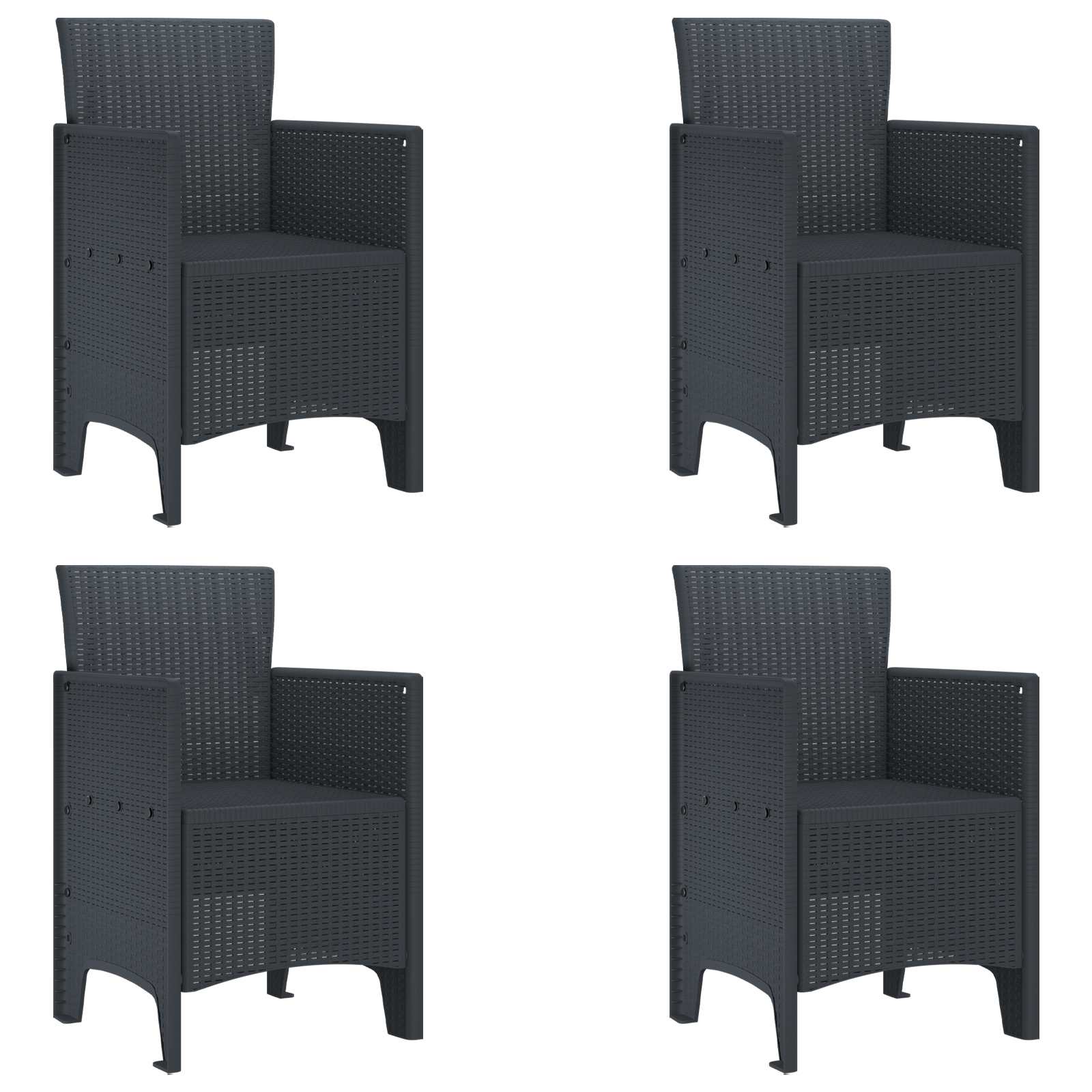 Gartenstuhl 4 pcs Anthrazit 53 x 49 x 85 cm Polypropylen