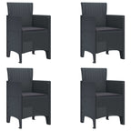 Gartenstuhl 4 pcs Anthrazit 53 x 49 x 85 cm Polypropylen