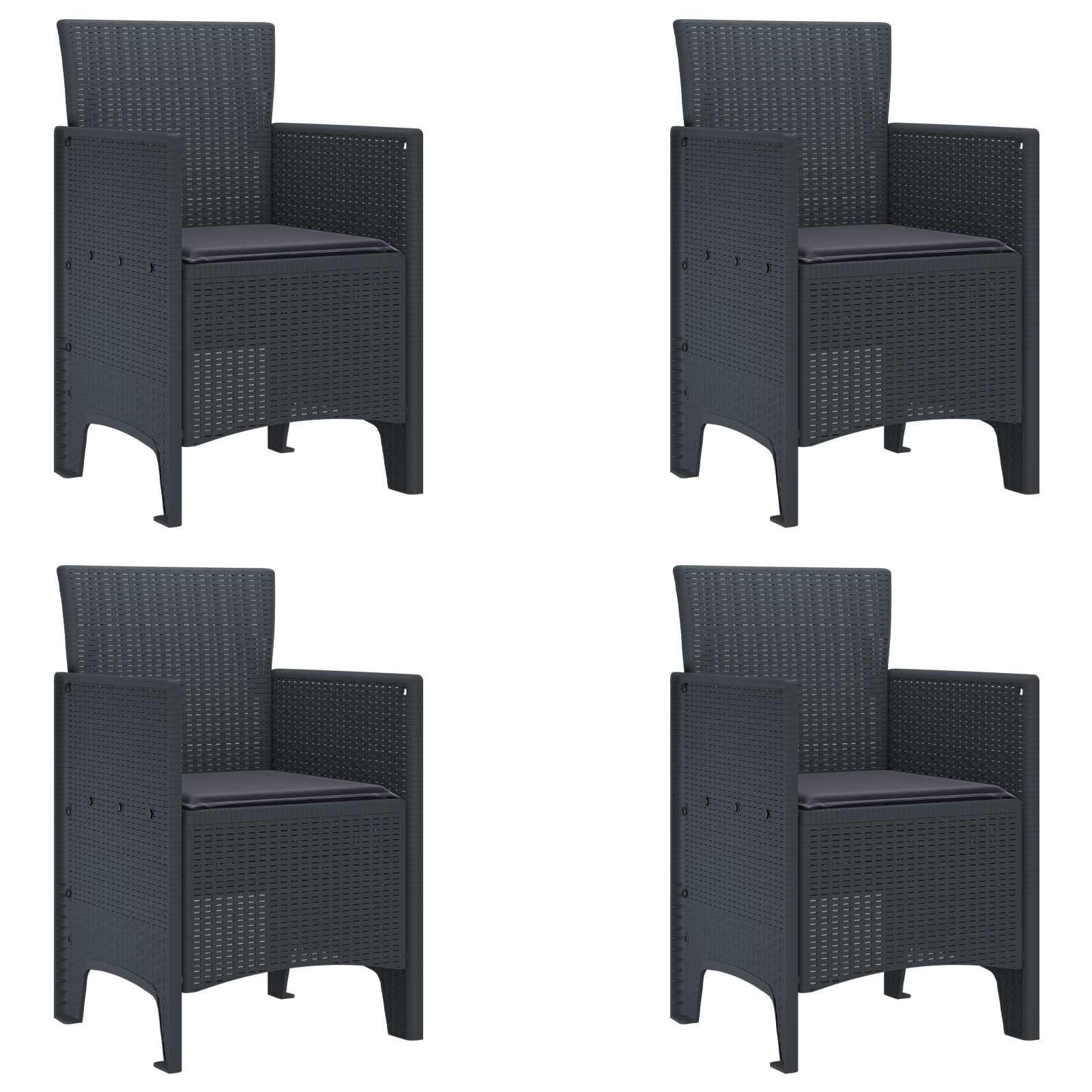 Gartenstuhl 4 pcs Anthrazit 53 x 49 x 85 cm Polypropylen
