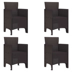 Gartenstuhl mit Kissen 4 pcs Braun 53 x 49 x 85 cm Polypropylen