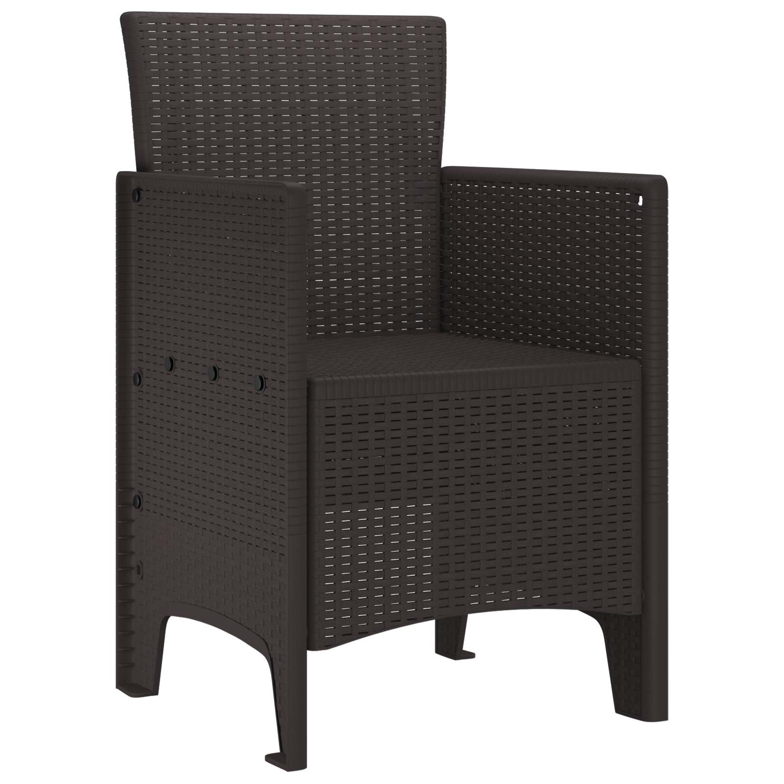 Gartenstuhl mit Kissen 4 pcs Braun 53 x 49 x 85 cm Polypropylen