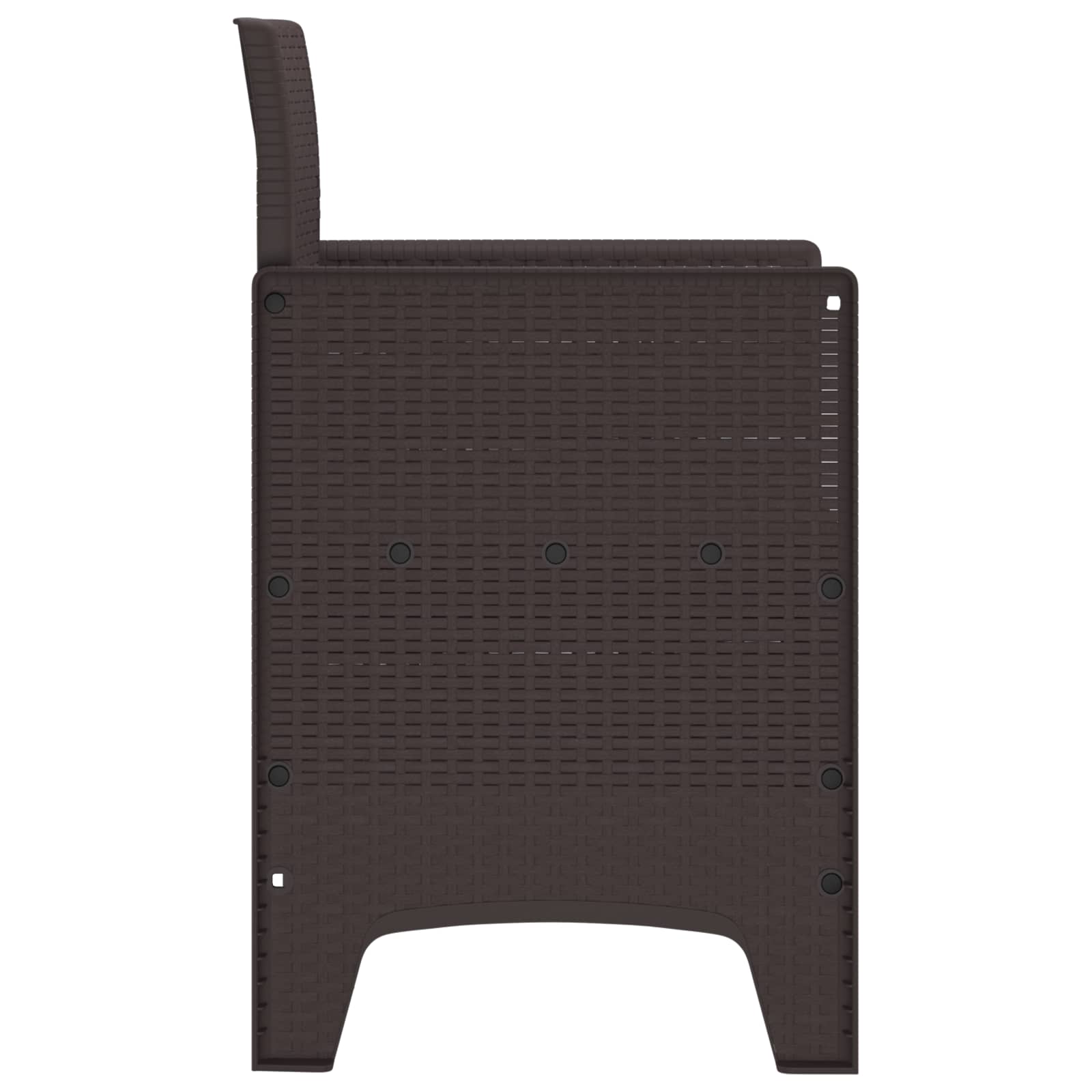 Gartenstuhl mit Kissen 4 pcs Braun 53 x 49 x 85 cm Polypropylen