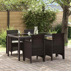 Gartenstuhl mit Kissen 4 pcs Braun 53 x 49 x 85 cm Polypropylen