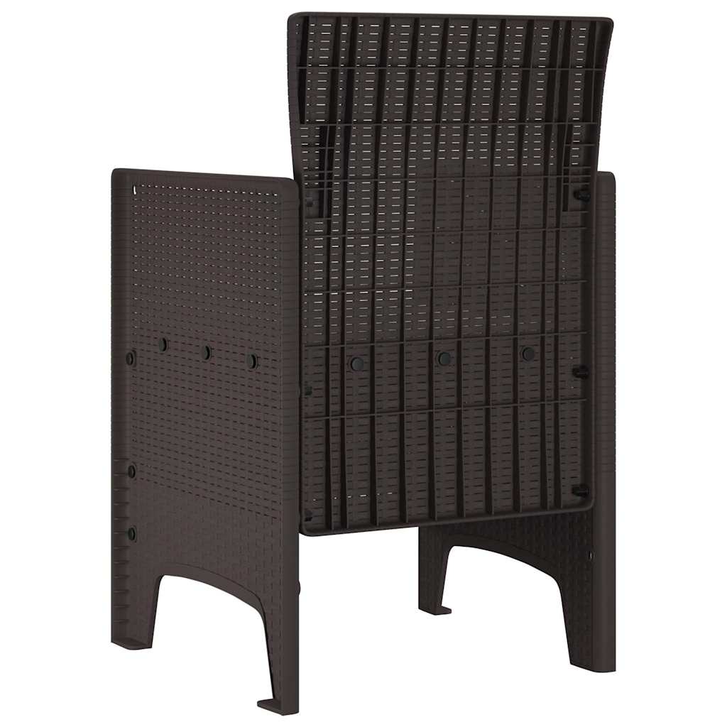 Gartenstuhl mit Kissen 4 pcs Braun 53 x 49 x 85 cm Polypropylen