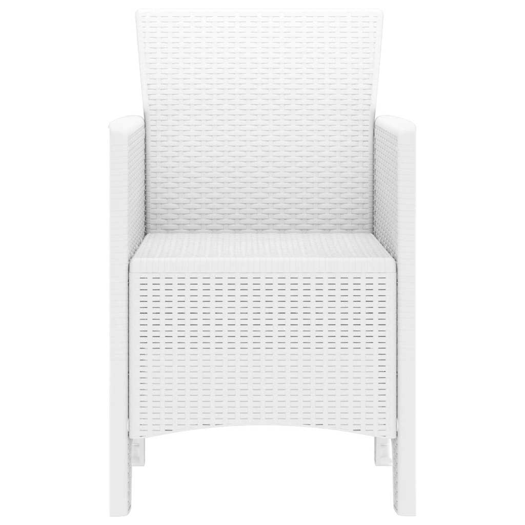 Gartenstuhl mit Kissen 4 pcs Weiß 53 x 49 x 85 cm Polypropylen