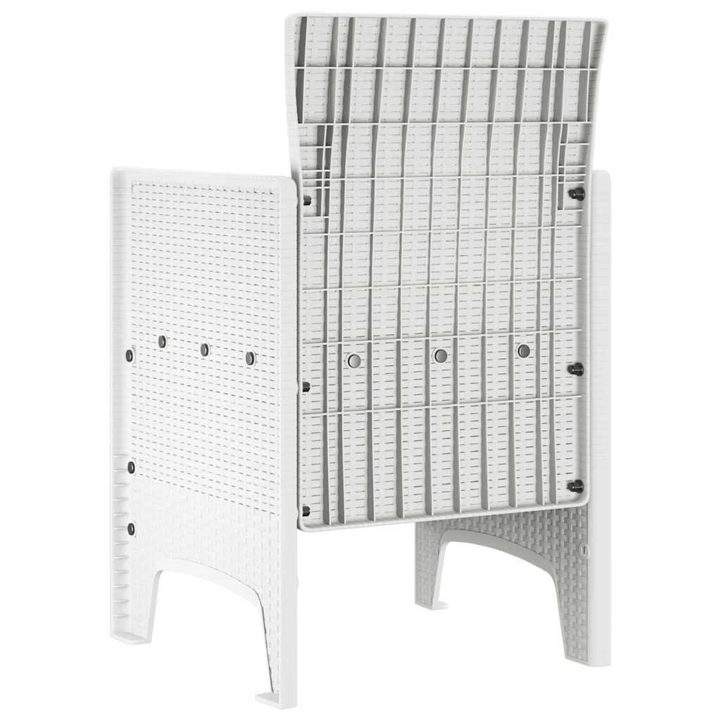 Gartenstuhl mit Kissen 4 pcs Weiß 53 x 49 x 85 cm Polypropylen
