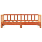 Tagesbett mit Ausziehbett Wachsbraun 203,5 x 184 x 66 cm