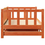 Tagesbett mit Ausziehbett Wachsbraun 203,5 x 184 x 66 cm