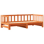 Ausziehbares Tagesbett Wachsbraun 203,5 x 164 x 66 cm