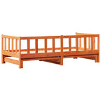 Ausziehbares Tagesbett Wachsbraun 193,5 x 184 x 66 cm
