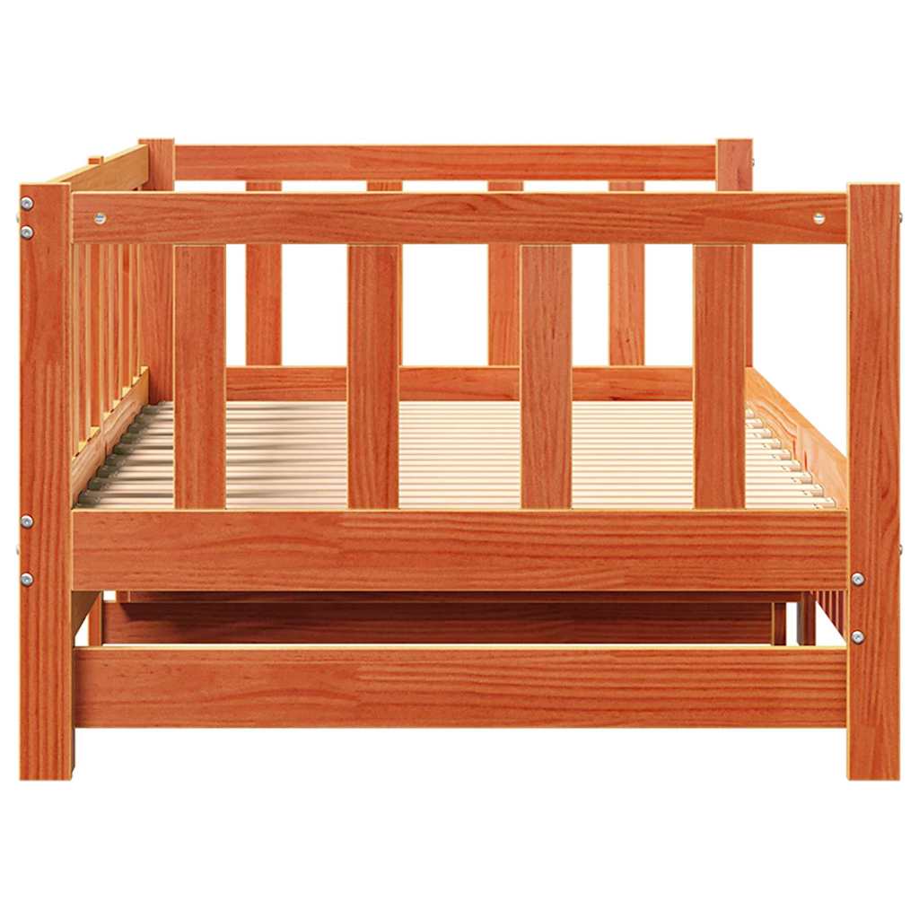 Ausziehbares Tagesbett Wachsbraun 193,5 x 184 x 66 cm