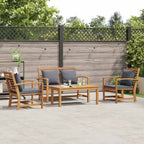 Gartensofa-set 4 pcs Natur Massivholz Teak