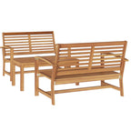 Gartensofa-set 3 pcs Natur Massivholz Teak