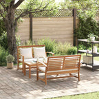 Gartensofa-set 3 pcs Natur Massivholz Teak