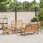 Gartensofa-set 5 pcs Natur Massivholz Teak