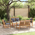 Gartensofa-set 5 pcs Natur Massivholz Teak