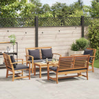 Gartensofa-set 5 pcs Natur Massivholz Teak
