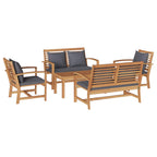 Gartensofa-set 5 pcs Natur Massivholz Teak