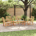 Gartensofa-set 5 pcs Natur Massivholz Teak