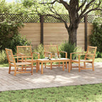 Gartensofa-set 5 pcs Natur Massivholz Teak