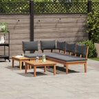 Gartensofa-set 4 pcs Braun und Grau