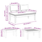 Gartensofa-set 5 pcs Braun und Creme